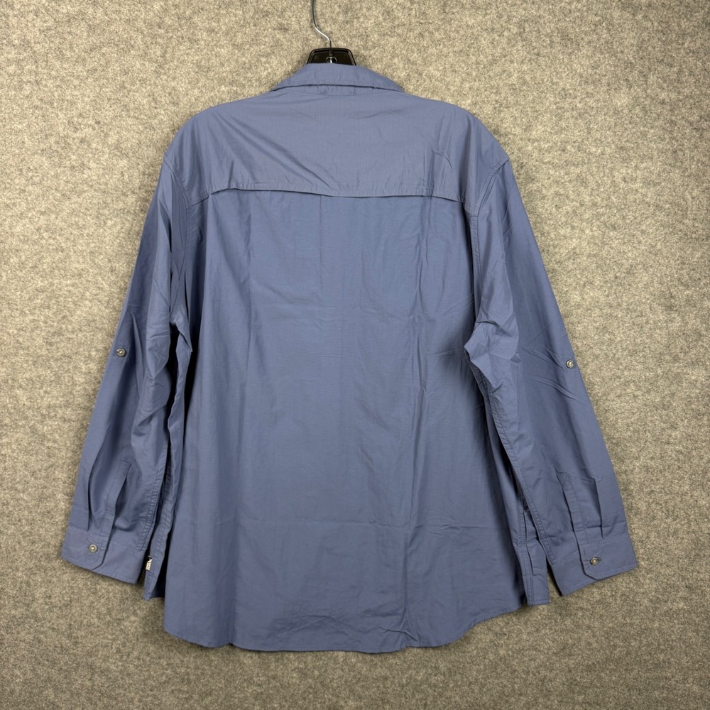 Eddie Bauer Mountain Ripstop Long Sleeve Top Blue XXL UPF 50+ Moisture Wicking - Picture 3 of 8